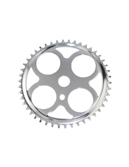 Steel Chainring W/4 Circles 1/2 X 1/8 46t Chrome.